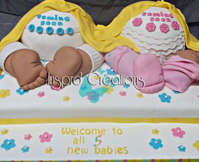 5 baby showers in one - Cake by Willene Clair Venter