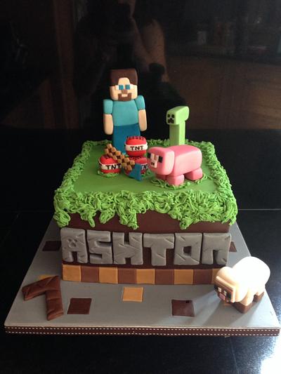 Square minecraft cake - Cake by Oh Crumbs