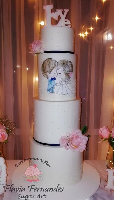 Romantic Weding  - Cake by Flavia Fernandes