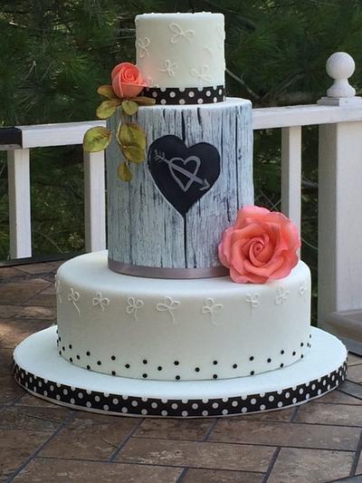 shabby chic chalk board romantic cake - Cake by the cake outfitter
