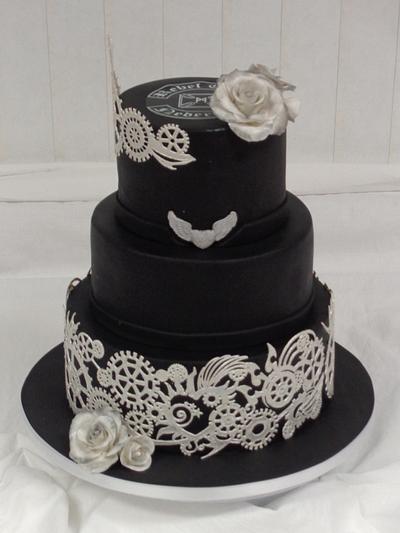 Special Weddingcake for a Motorcycle Riding  Couple!  - Cake by KimsSweetyCakes