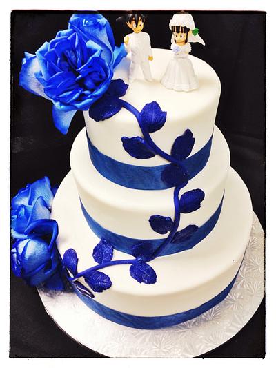 Blue roses wedding cake - Cake by Guil