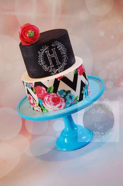 Chalkboard Spring Cake  - Cake by CakesbyRae