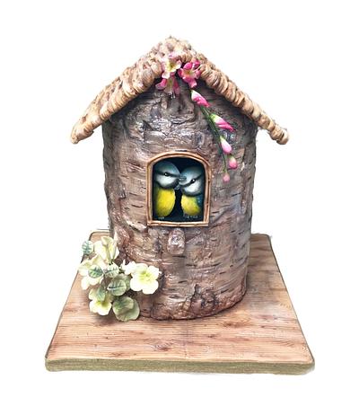 Rustic Silver Birch Birdbox - Cake by Alice Davies