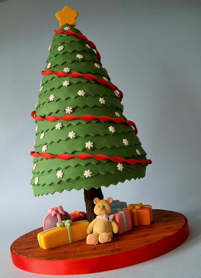 Christmas Tree Cake - Cake by Cathy's Cakes