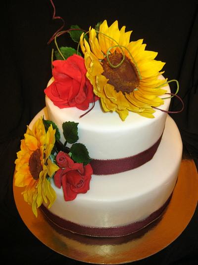 sunflower cake - Cake by MELANIASCAKEATELIER