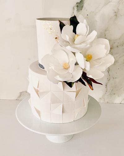 Magnolia & Geometrics - Cake by Tammy Iacomella