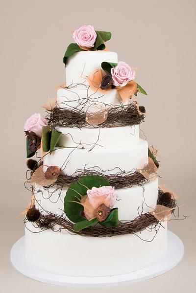 Pink rose wedding cake - Cake by Irina Apostol