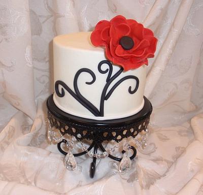 Red Flower Cake - Cake by jan14grands