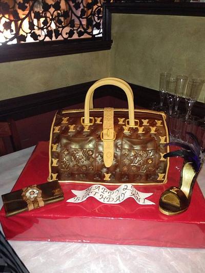 Louis Vuitton Handbag cake, shoe and wallet - Cake by Zarabakes