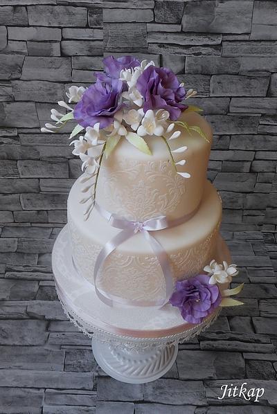 Svatební eustomy a frézie - Cake by Jitkap