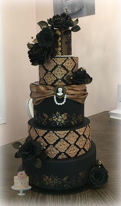 Dark, Romantic Wedding Cake - Cake by Brandy-The Icing & The Cake