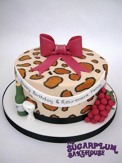 Leopard Print & Wine Cake - Cake by Sam Harrison