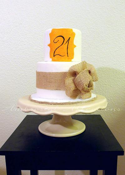 Rustic Chic 21st Birthday Cake - Cake by AmbrosialAffections