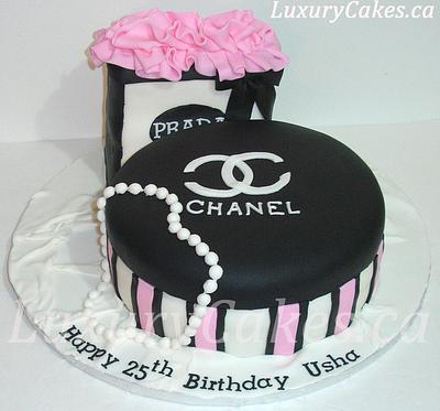 Chanel and Prada Gift box cake - Cake by Sobi Thiru