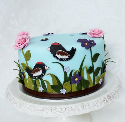 Birds and flowers - Cake by Kateřina Lončáková