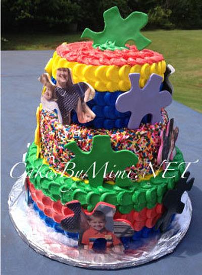 Puzzle Cake for Adoption Party - Cake by Emily Herrington