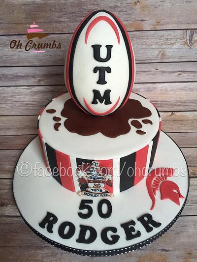 Rugby theme cake - Cake by Oh Crumbs