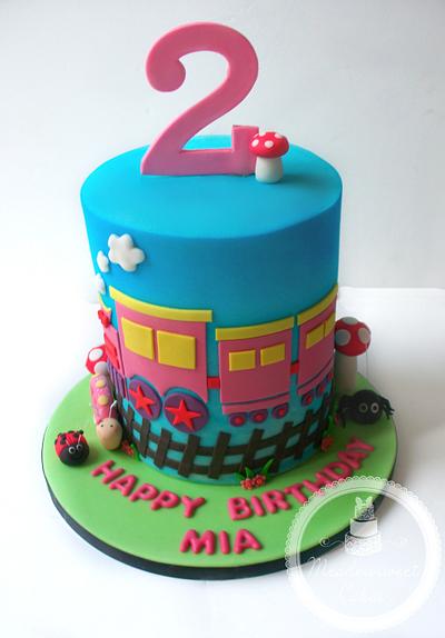 Cute Train Themed Cake  - Cake by Meadowsweet Cakes