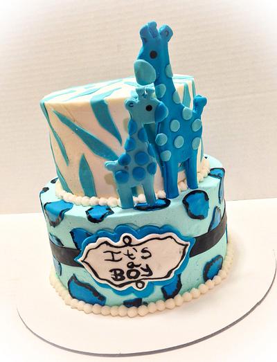 Giraffe baby shower  - Cake by Cups-N-Cakes 