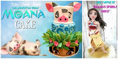 MOANA CAKE COLLAB. WITH 'DELICIOUS SPARKLY CAKES!' - Cake by Miss Trendy Treats