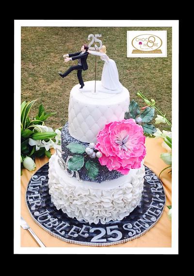 Silver jubilee Wedding cake - Cake by Ruby