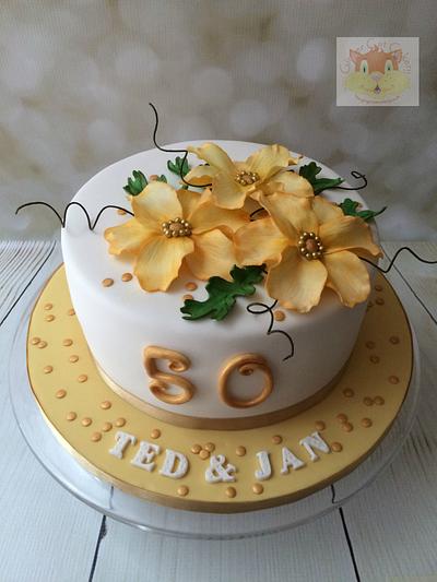 50th wedding anniversary - Cake by Elaine - Ginger Cat Cakery 