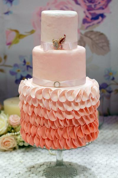 Wedding pink Cake  - Cake by Boutique Cookies Cakes
