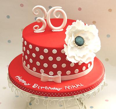 Red and white polka dots - Cake by Cakes by Christine