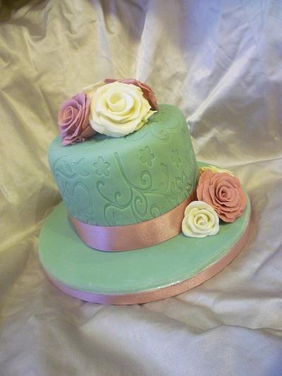 Vintage embossed mini cake - Cake by The Faith, Hope and Charity Bakery