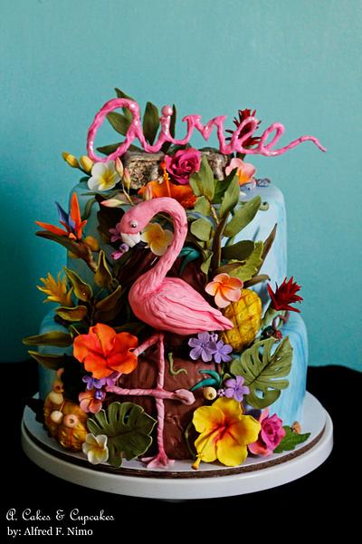 Aimee's Tropical birthday cake - Cake by Alfred (A. Cakes & Cupcakes)