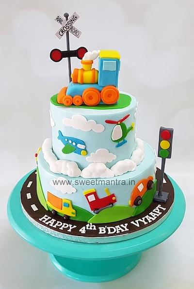 Vehicles cake in 2 tier - Cake by Sweet Mantra Homemade Customized Cakes Pune