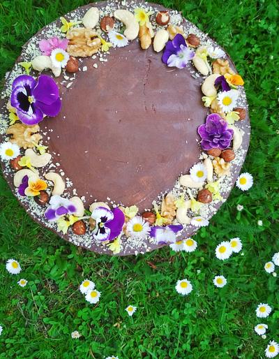 Nut cake with edible flowers - Cake by Ivana S
