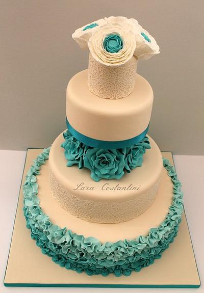 WEDDING IVORY AND TIFFANY - Cake by Lara Costantini