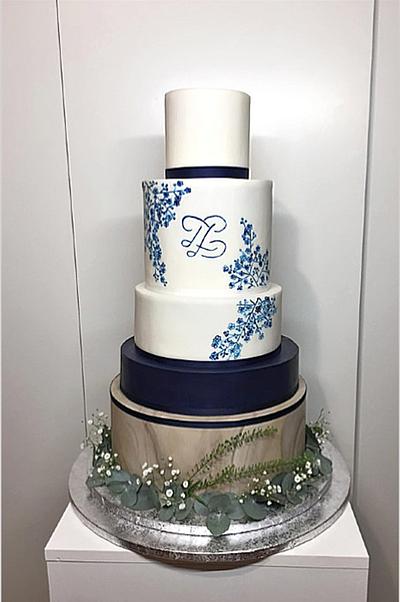 Wedding cake blue - Cake by Frufi