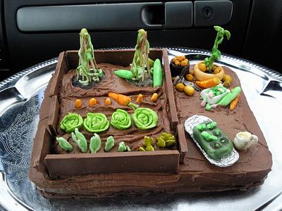 Chocolate allotment - vegetable patch - Cake by VivaVCakes
