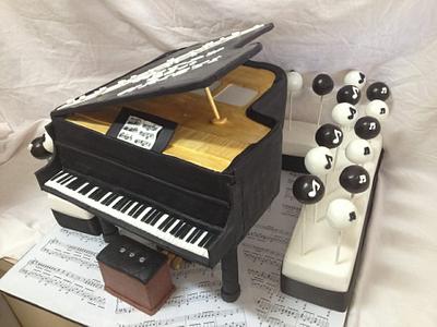 mini grand piano cake and cake pops - Cake by jodie baker