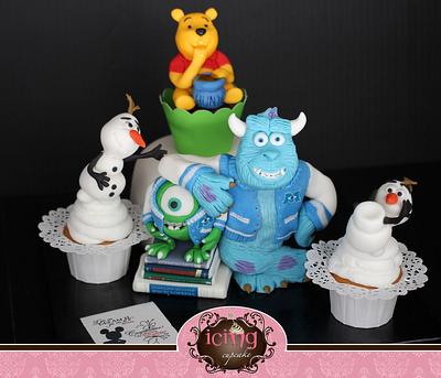 Monsters University and Frozen - Cake by IcingCupcake