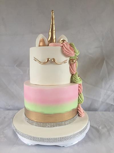 2 tier unicorn - Cake by jen lofthouse