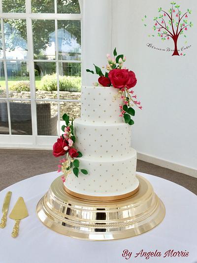 Fuschia & Gold wedding - Cake by Blossom Dream Cakes - Angela Morris