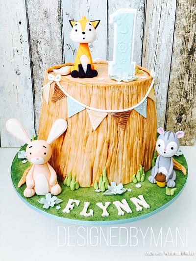 Woodland baby animals  - Cake by designed by mani