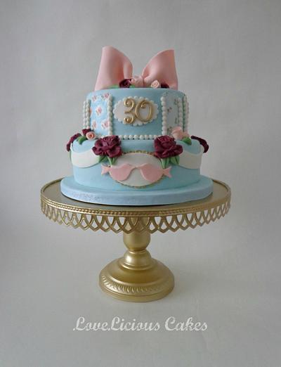 Vintage 30 year anniversary - Cake by loveliciouscakes