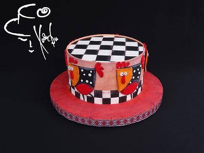 Chicken on a chessboard - Cake by Diana