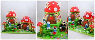 Smurfs village - Cake by EvelynsCake