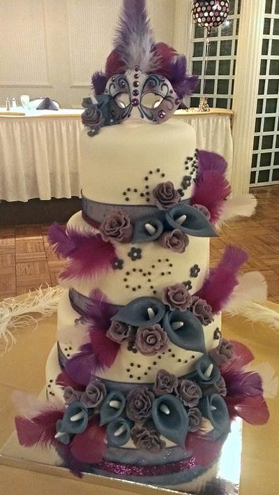 Sweet 16 Masquerade Themed Cake - Cake by Kristi