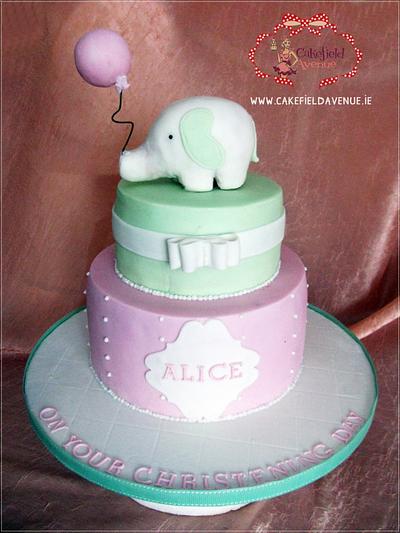BABY ELEPHANT CHRISTENING CAKE - Cake by Agatha Rogowska ( Cakefield Avenue)