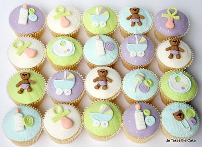 Teddy bear baby boy shower cupcakes - Cake by Jo Finlayson (Jo Takes the Cake)