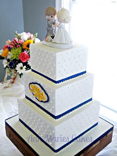 Navy and White wedding - Cake by Ann-Marie Youngblood