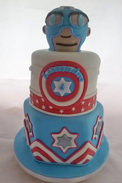 Captain America - Cake by cupcakeleen