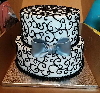 Black and Silver Filigree Cake - Cake by Jeana Byrd